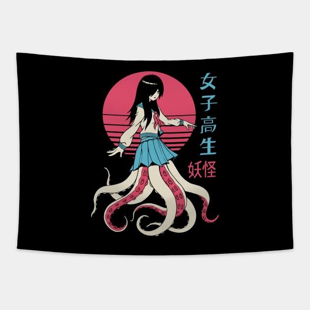 Yokai School Girl Tapestry by Vincent Trinidad Art