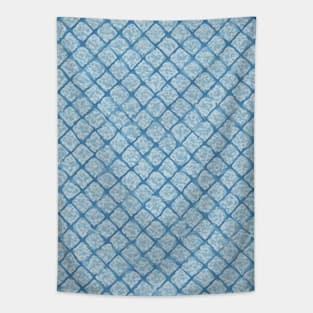 Blue repeat pattern Geometry texture Tapestry