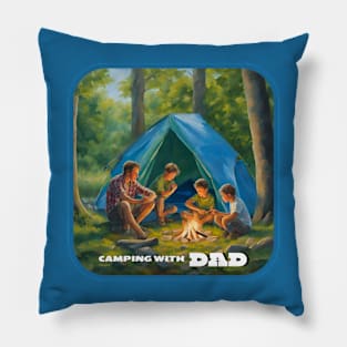 Camping with Dad. Gift idea for dad on his father's day. Father's day Pillow