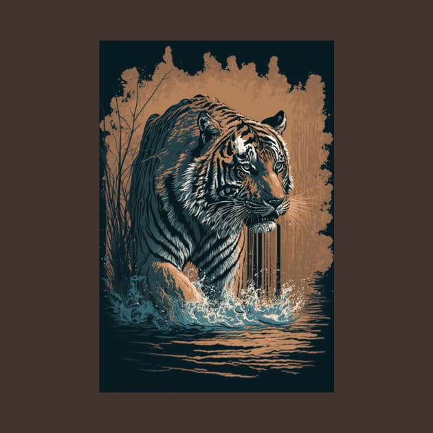 The Majestic Tiger of the Water by Abili-Tees