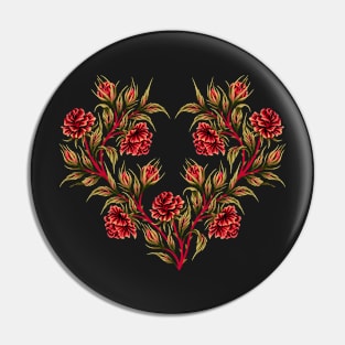 Roses - Black / Red / Green Pin