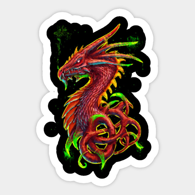 Dragon Dragons Legend Legendary Mythical Myth Book Books Bookworm Old Chinese China Anime Cartoon Vampire Death Dead Gangster Gunman Assassin Grunge Grungy Hipster Asia Asian Egypt Magic Moon Dragon Sticker Teepublic