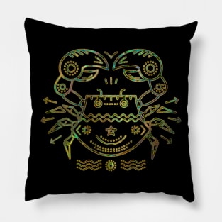 Cancer Zodiac Gold Abalone Pillow