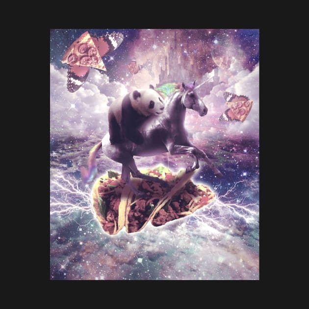 Space Panda Riding Unicorn - Pizza & Taco by Random Galaxy