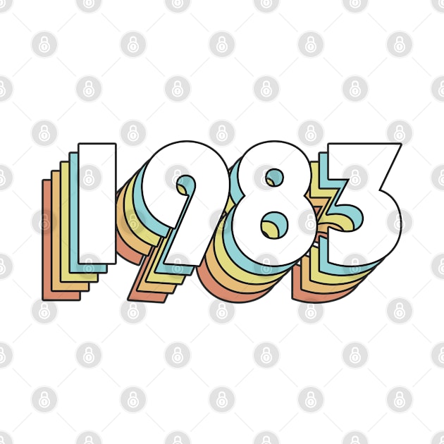 1983 - Retro Rainbow Typography Faded Style by Paxnotods