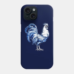 Delft Blue Fancy Rooster Chicken Phone Case