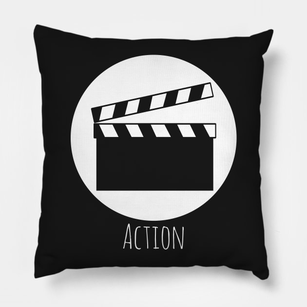 Clap Board - Action Pillow by Thedustyphoenix