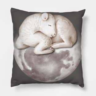 Cute sleeping lamb on the moon Pillow