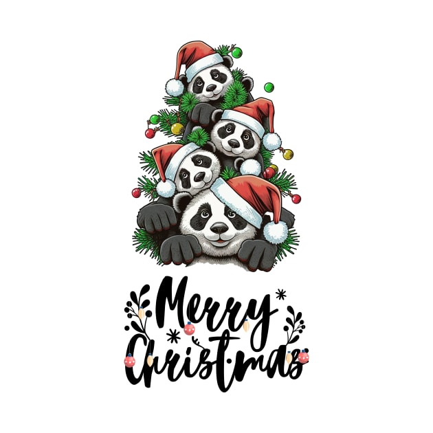 Panda Squad Wishing Merry Christmas by Bro Aesthetics