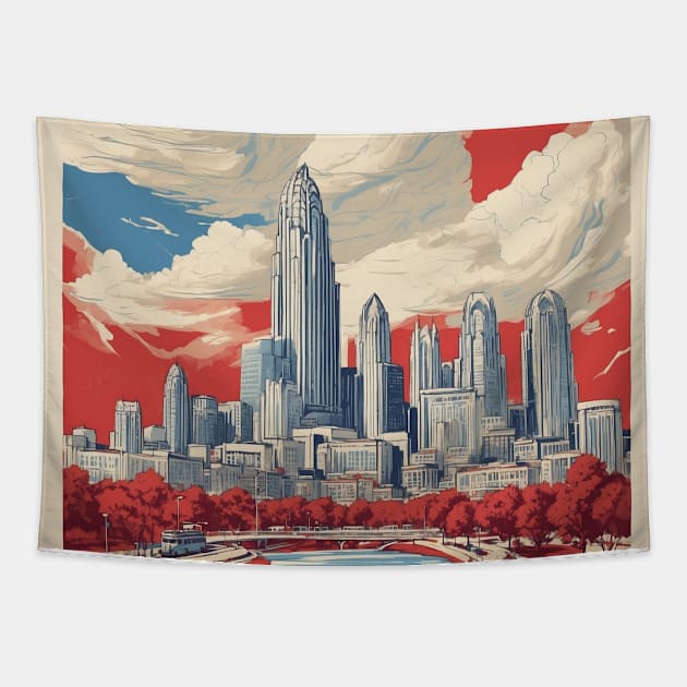 Charlotte North Carolina United States of America Tourism Vintage Poster Tapestry by TravelersGems