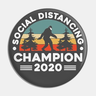 Social Distancing Champion 2020 Big Foot Pin