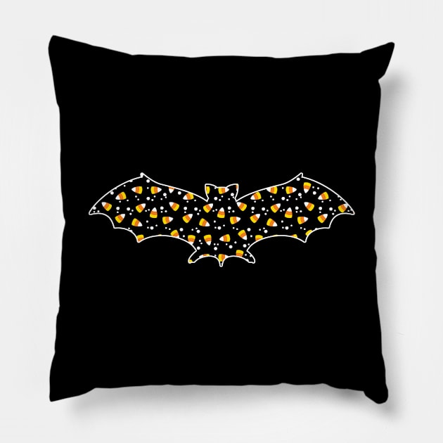 Halloween Candy Corn Bat Pillow by cottoncanvas