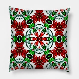 Red and Green Christmas Pattern Number 7 Pillow