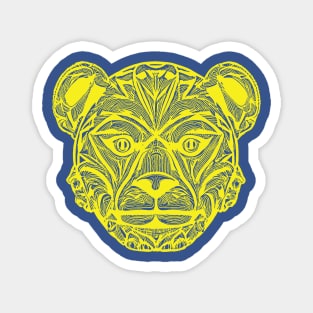 Fierce and Majestic: Tropical Tribal Graphic Bear Panther Head Tribal Tattoo Magnet