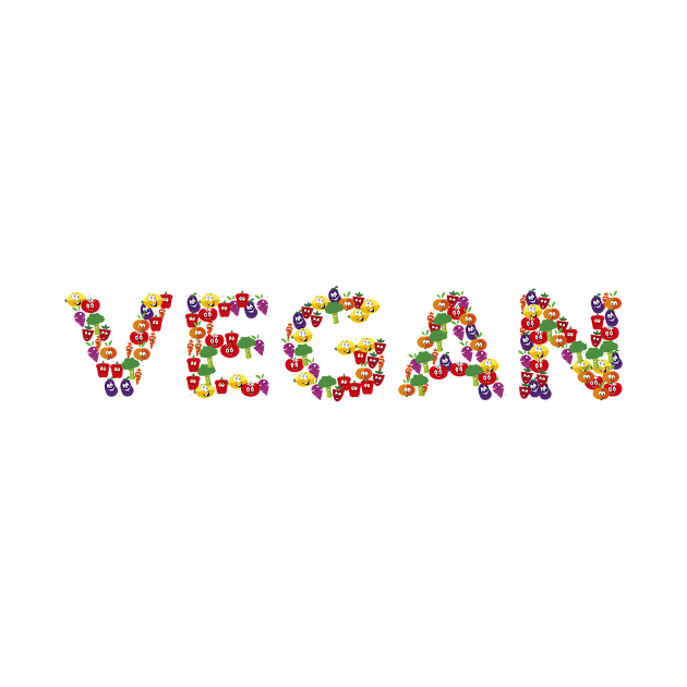 Fun Vegan Fruit and Vegetables Design by Sanu Designs