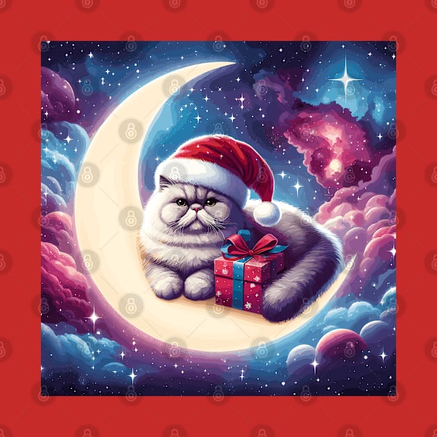 Exotic Shorthair Cat On The Moon Christmas by Graceful Designs