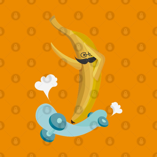 Dabbing Banana on a skateboard by tatadonets