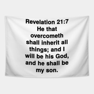 Revelation 21:7 King James Version Bible Verse Typography Tapestry