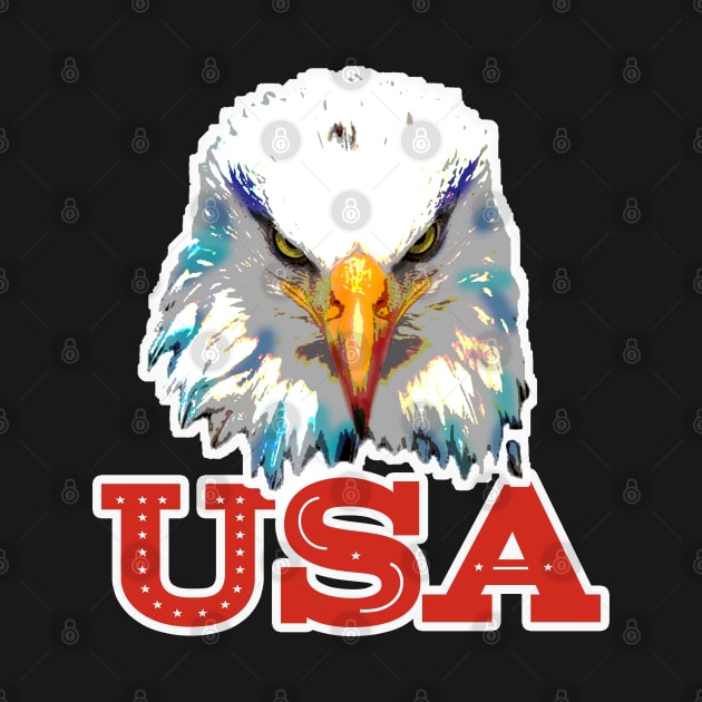 Red USA Eagle Head by Coron na na 