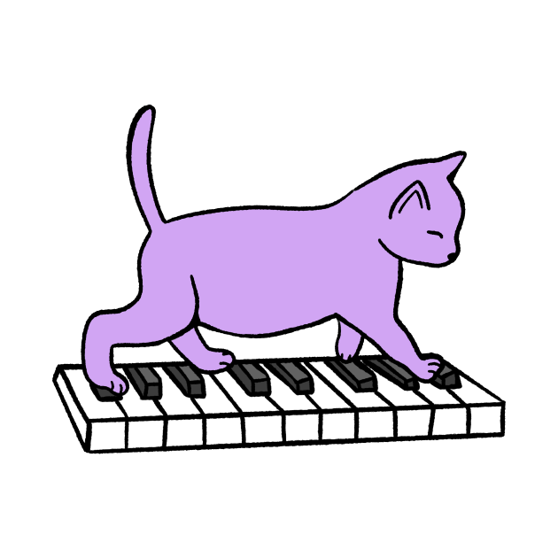 Cat Playing Piano - Piano - T-Shirt | TeePublic