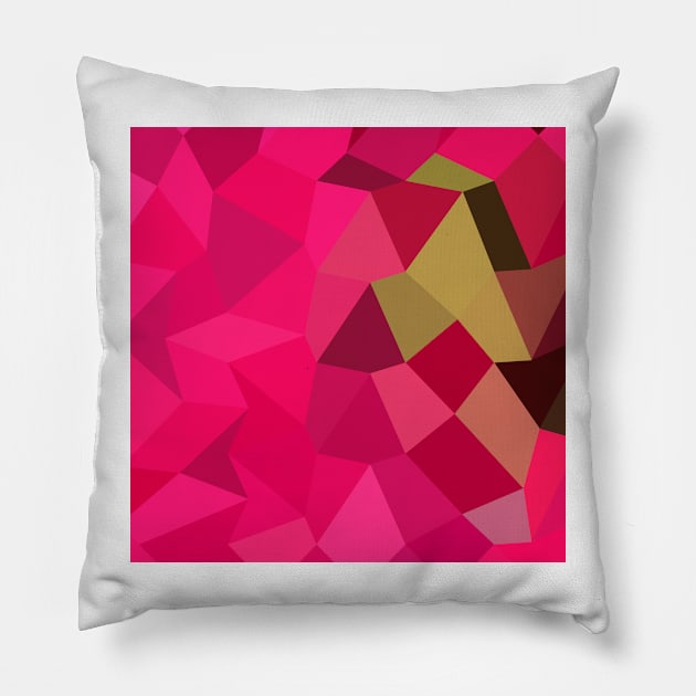 American Rose Abstract Low Polygon Background Pillow by retrovectors