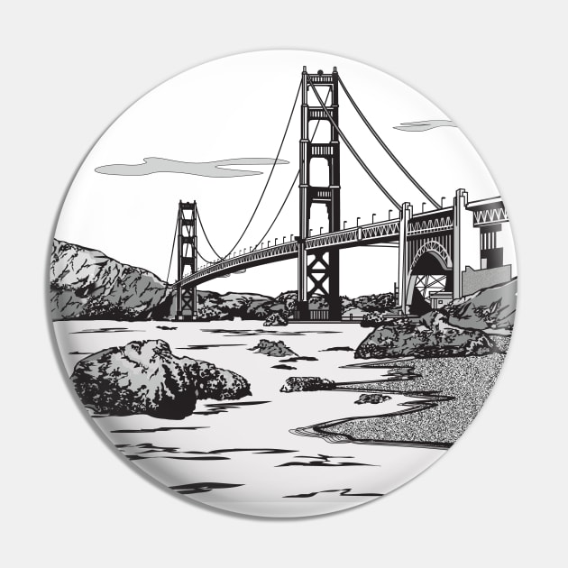 Golden Gate Bridge Pin by Dual Rogue