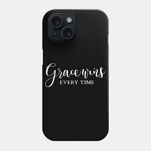 Grace Wins Everytime, Christian Design Phone Case by ChristianLifeApparel