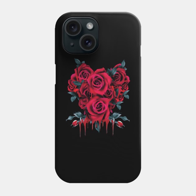 Soft Grunge Aesthetic Bleeding - Red Roses - Punk Nu Goth Phone Case by The Full Moon Shop