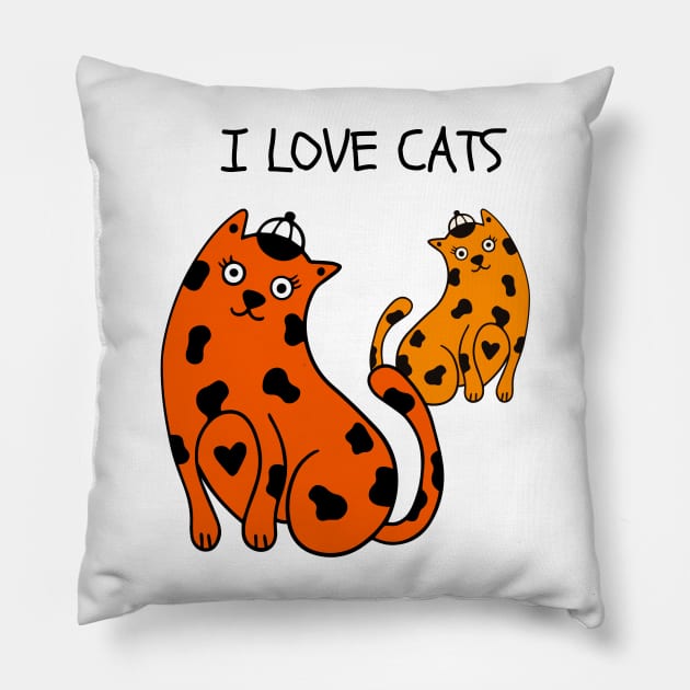 I LOVE CATS/ Cute Kittens Pillow by Rightshirt