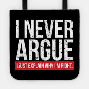 I NEVER ARGUE - I EXPLAIN  1 - Copy Tote