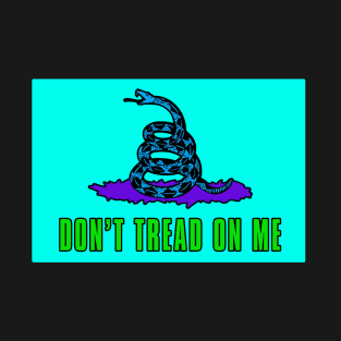 Dont tread on me flag - Neon Blue Purple Sticker T-Shirt