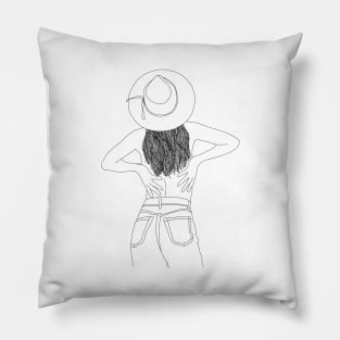 Cowgirl Line artwork Pillow