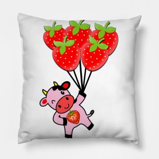 strawberry cow 5 Pillow