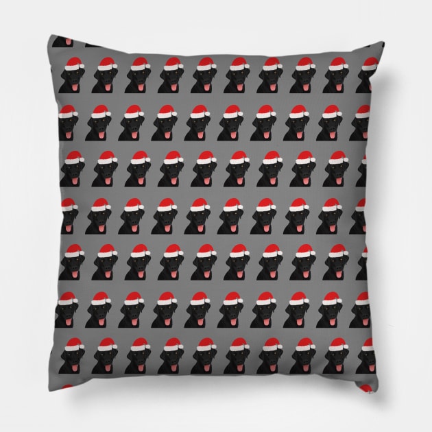 Santa Black Lab Pillow by KCPetPortraits