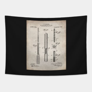 Pool Cue Patent - 9 Ball Art - Antique Tapestry