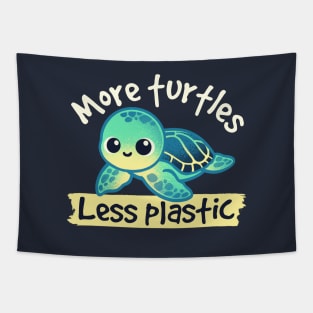 More turtles less plastic Tapestry