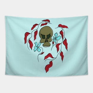 Floral skull Tapestry