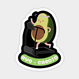 Avo Cardio Avocado Running on a Treadmill Magnet