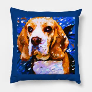 Beagle in the style of Van Gogh Pillow