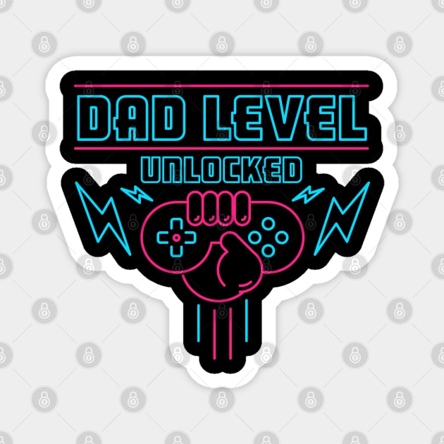 Dad Level Unlocked - Gamer Dad Magnet by G! Zone