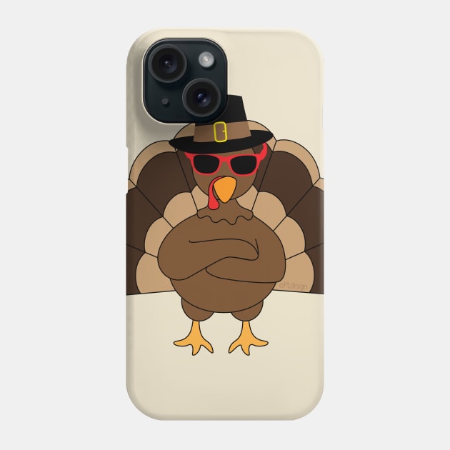 Cool Turkey with sunglasses Happy Thanksgiving Phone Case by PLdesign