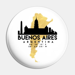 Buenos Aires Argentina Skyline Map Art Pin