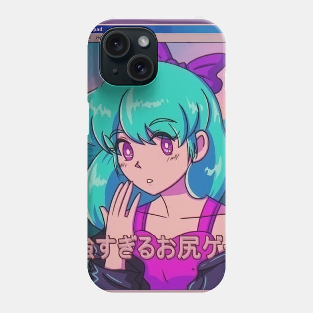 Vaporwave anime aesthetic retro vintage girl Phone Case by KinseiNoHime