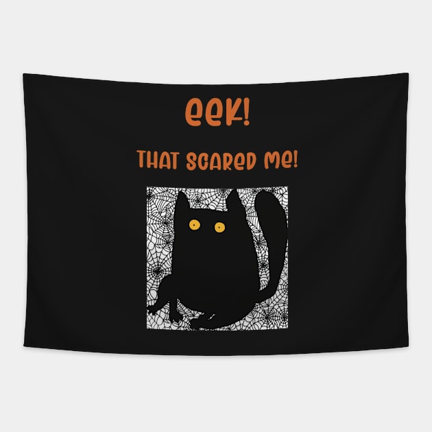 Scared black cat Tapestry by marina63