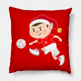 Switzerland football Christmas elf. Football World Cup soccer T-Shirt Pillow