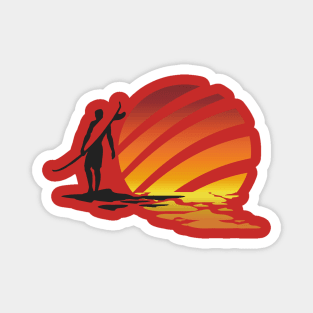 Surfing Sunrise Magnet