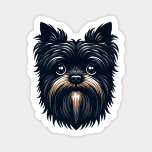 Head affenpinscher dog pet portrait cartoon vector illustration Magnet