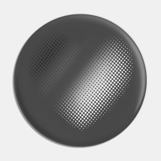 Linear Gradient on Halftone Heart (Gray) NOIR Pin