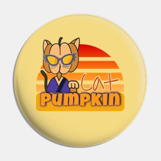 Cool Cat Pumpkin Pin