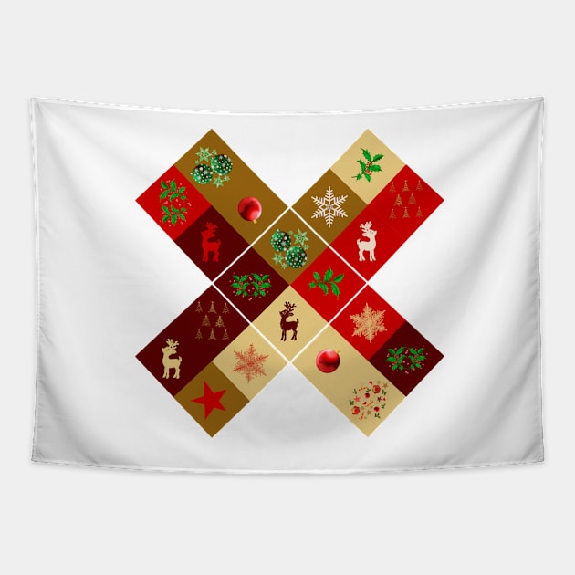 Christmas Squares Goodies Tapestry by cesartorresart